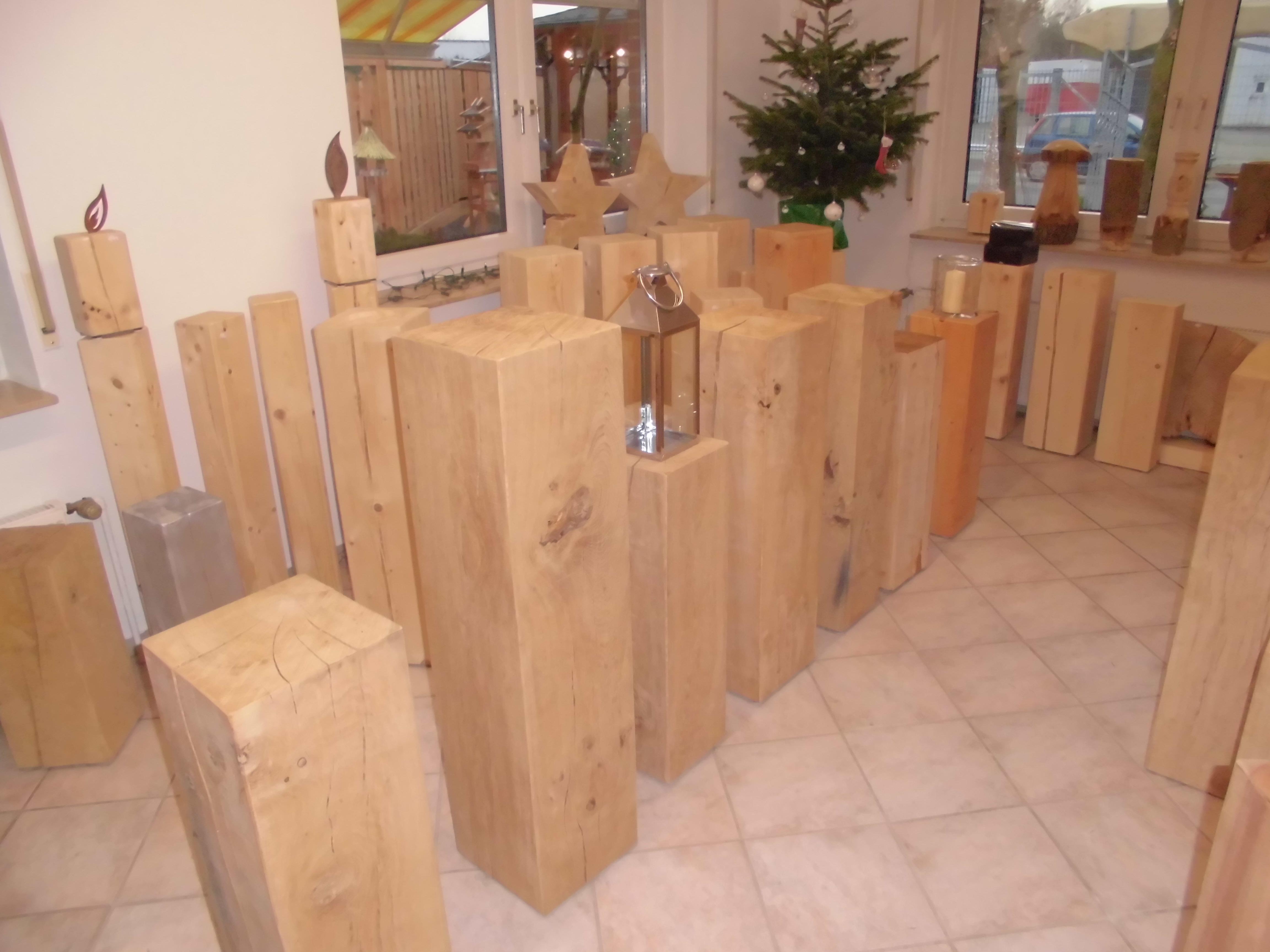 Eichenholzsäule gehobelt, geschliffen, angefast 20x20x60cm Eichenholzsäule gehobelt, geschliffen, angefast 20x20x60cm